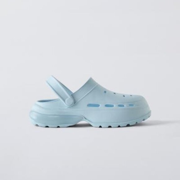 Zara AIR CHAMBER CLOGS Blue | US Size  5½ (9.5 INCHES) - Picture 1 of 16